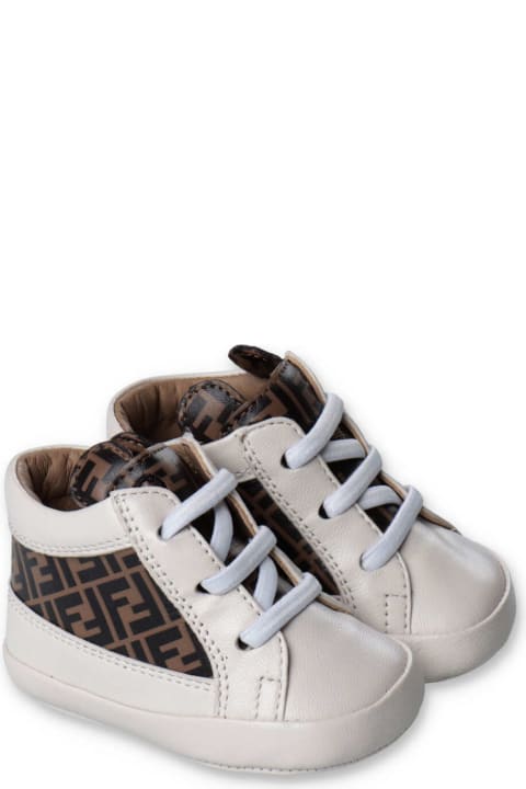 Fendi Babbucce Prewalker Beige In Pelle Baby Boy
