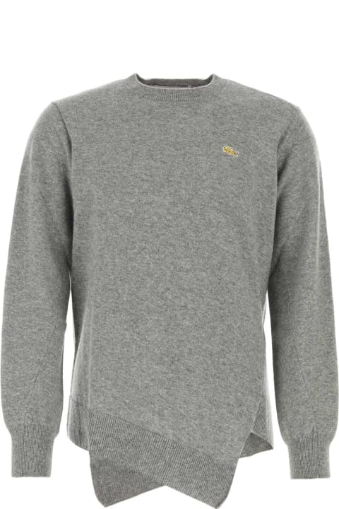 Comme des Garçons Shirt Sweaters for Men Comme des Garçons Shirt Grey Wool Comme Des Garã§ons Shirt X Lacoste Sweater