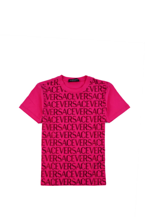 Versace Allover Kids T-shirt With Crystals