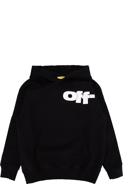 Off-White Sweaters & Sweatshirts for Boys Off-White Type Graphic Hoodie Black White