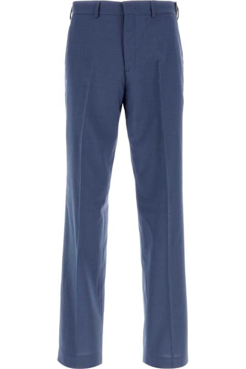 Fendi Pants for Men Fendi Blue Wool Pant