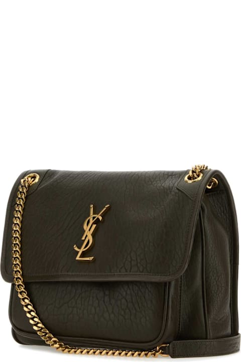 Saint Laurent for Women Saint Laurent Dark Green Leather Medium Niki Shoulder Bag