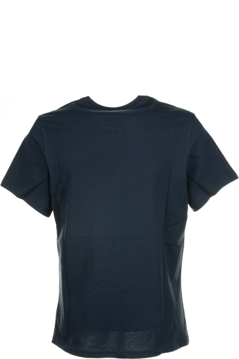 Barbour Topwear for Men Barbour Navy Blue T-shirt With Pocket And Logo