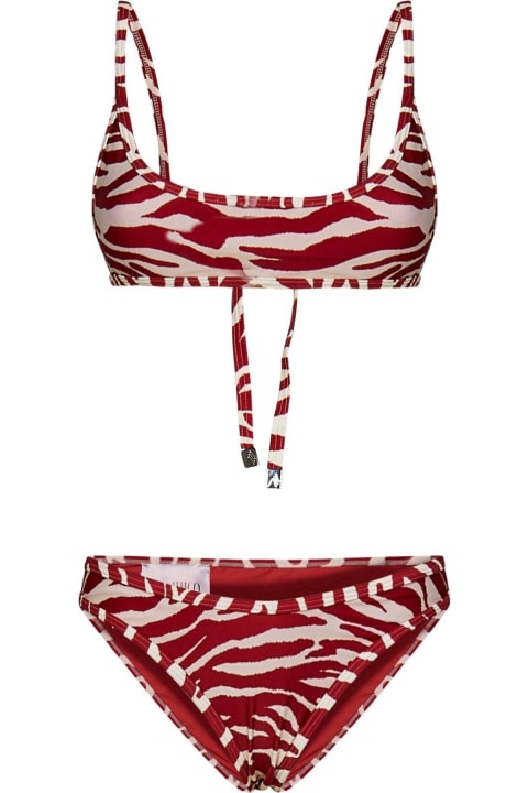 The Attico Swimwear for Women The Attico Zebra-print Bikini Set