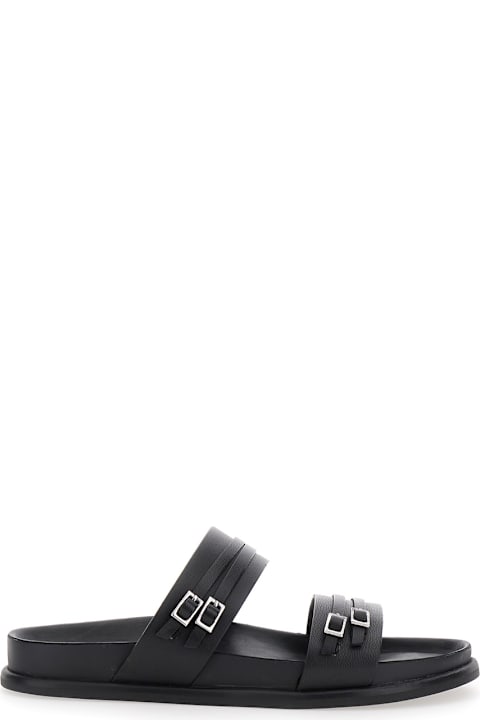 Vagabond Shoes for Women Vagabond 'effie' Black Sandals With Two Buckle Closure In Leather Woman