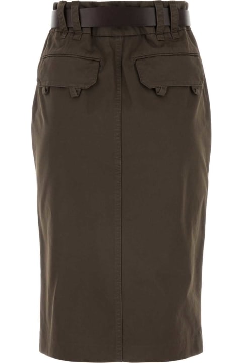 Saint Laurent Clothing for Women Saint Laurent Brown Cotton Skirt