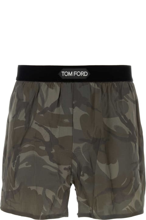 Clothing for Men Tom Ford Printed Stretch Satin Boxer