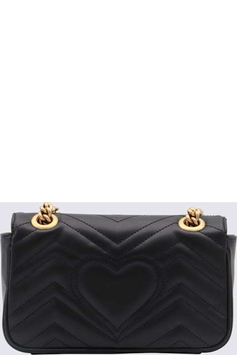 Bags for Women Gucci Black Leather Mini Gg Marmont Crossbody Bag