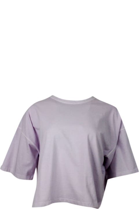 Malo Clothing for Women Malo Crew-neck, Short-sleeved T-shirt In 100% Soft Cotton, With An Oversized Fit And Vents On The Sides