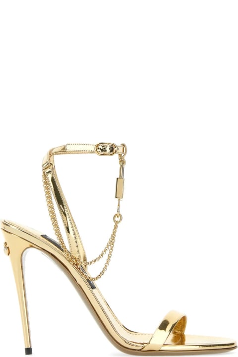 Gold Leather Keira Sandals