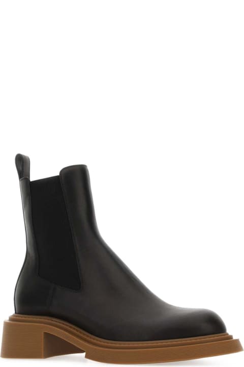 Loewe Boots for Women Loewe Black Leather Chelsea Ankle Boots