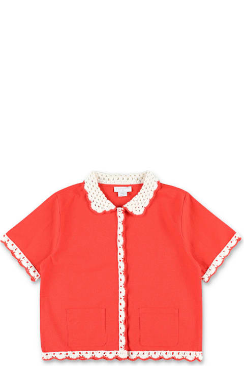 Fashion for Women Stella McCartney Kids Stella Mccartney Kids Organic Cotton Crochet Trim Top