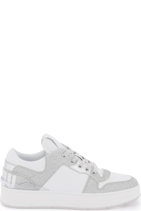 Jimmy Choo Shoes for Women Jimmy Choo 'florent' Glittered Sneakers With Lettering Logo