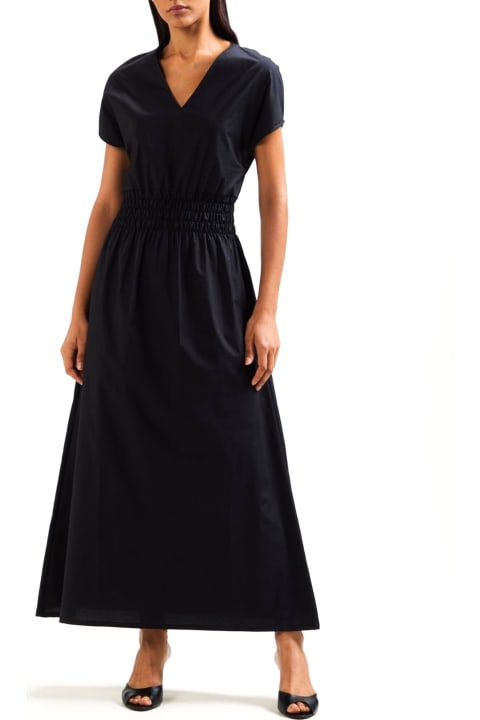 Kangra Dresses for Women Kangra Black Stretch Cotton Long Dress