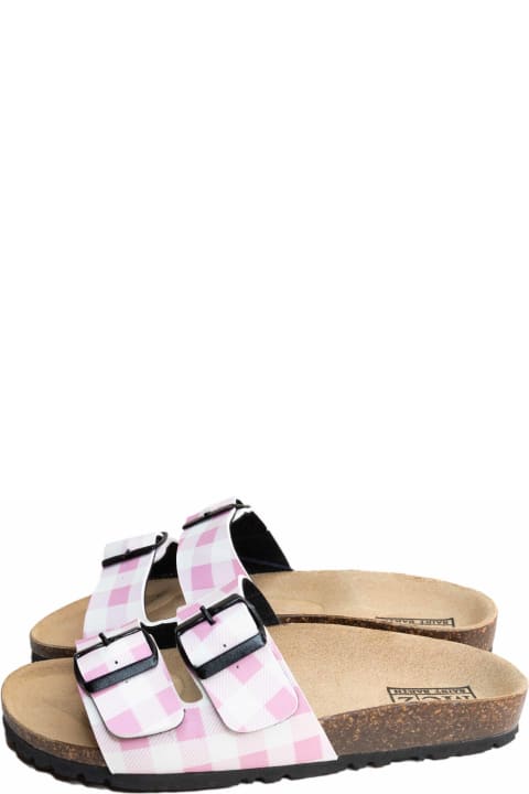Homeware MC2 Saint Barth Cork Sandals Pink Gingham Print