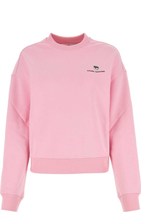 Chiara Ferragni Fleeces & Tracksuits for Women Chiara Ferragni Pink Cotton Sweatshirt