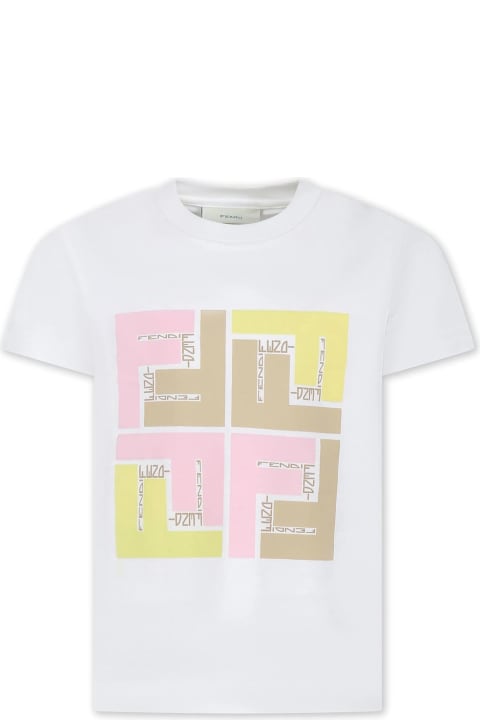 Fendi T-Shirts & Polo Shirts for Women Fendi Fendi Kids T-shirts And Polos White
