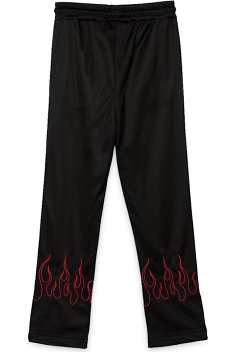 أدوات منزلية Vision of Super Black Pants With Red Embroidered Flames