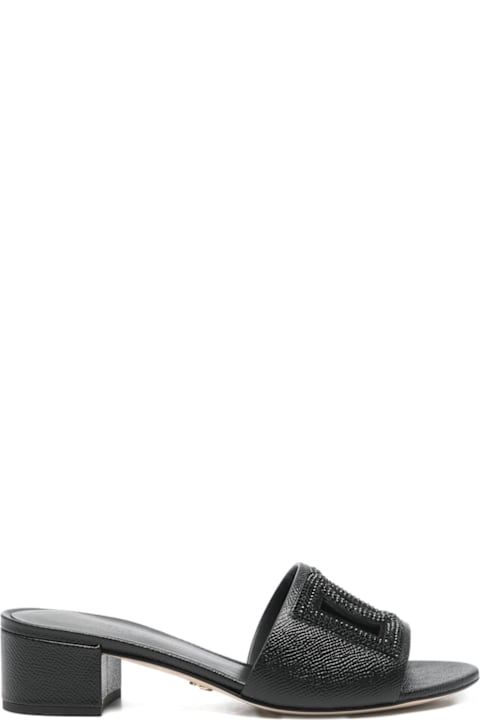 Dolce & Gabbana Dg Logo Leather Sandals