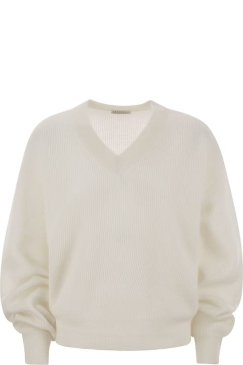 Homeware Brunello Cucinelli Alpaca And Cotton Rib Sweater With Moniline