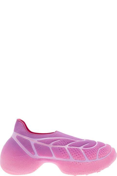 Givenchy Women Givenchy 'tk 360+' Pink Low-top Sneakers With Raised Graphic Grid And Contrasting Lines In Tech Mesh Woman