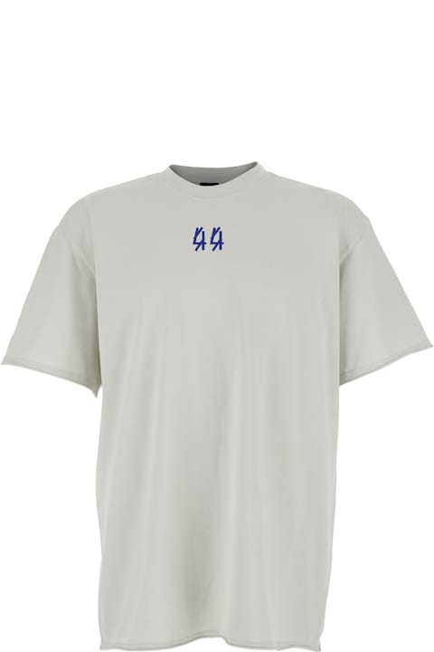Homeware 44 Label Group White Cotton T-shirt With Short Sleeves And Logo On Front For Men