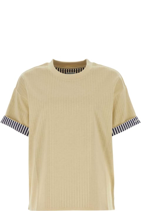 Bottega Veneta Topwear for Women Bottega Veneta Cream Cotton T-shirt