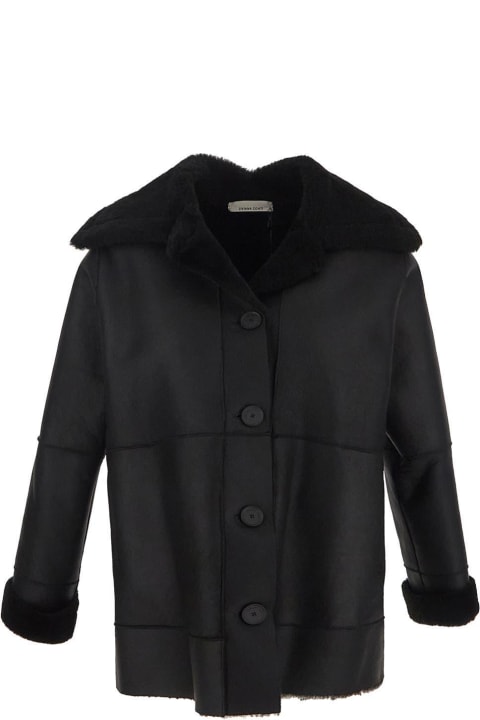 Black Leather Fur Jacket
