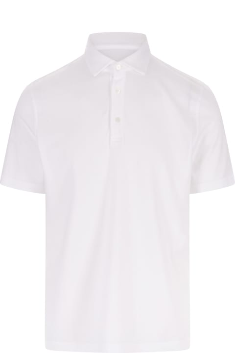 Fedeli for Men Fedeli White Polo Shirt In Organic Cotton