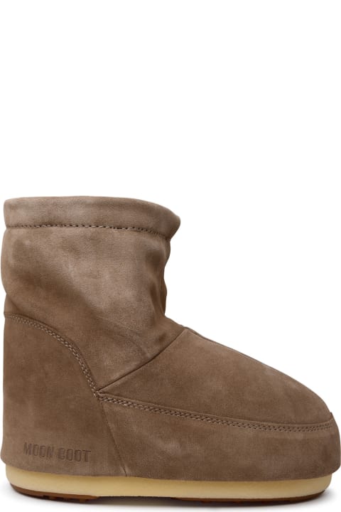 Moon Boot Boots for Women Moon Boot 'low-top Icon' Beige Suede Boots