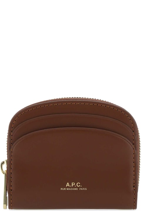 A.P.C. Wallets for Women A.P.C. Brown Leather Card Holder