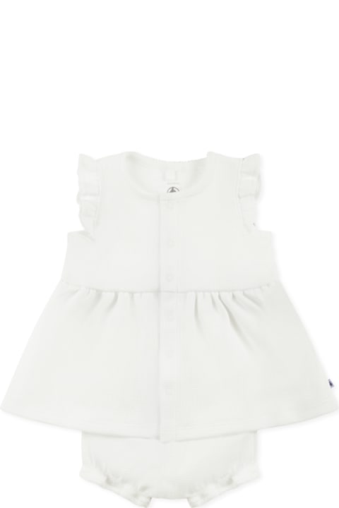 Petit Bateau Bodysuits & Sets for Baby Girls Petit Bateau White Dress For Baby Girl