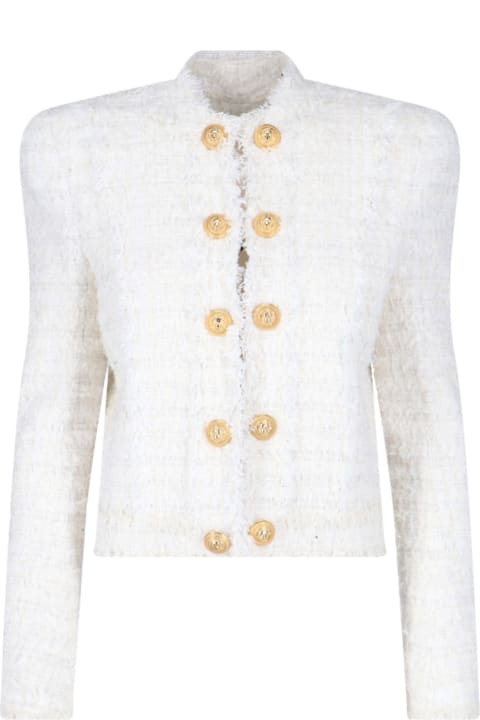 Balmain Sweaters for Women Balmain Button Detail Jacket