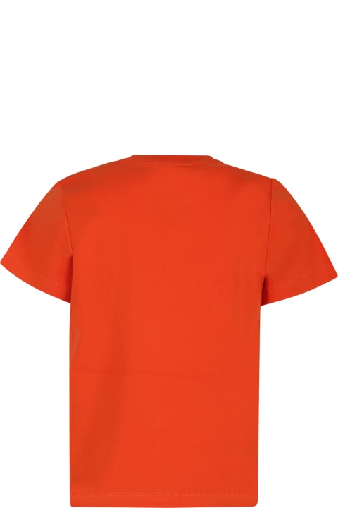 Stella McCartney Kids T-Shirts & Polo Shirts for Girls Stella McCartney Kids Orange T-shirt For Girl With Flowers And Logo