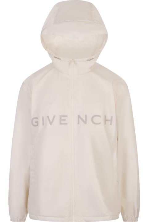 Givenchy Clothing for Men Givenchy Off White Technical Fabric Windbreaker Jacket