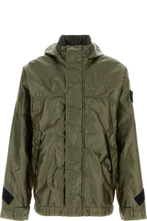 Stone Island Coats & Jackets for Men Stone Island Dark Green Polyester Jacket