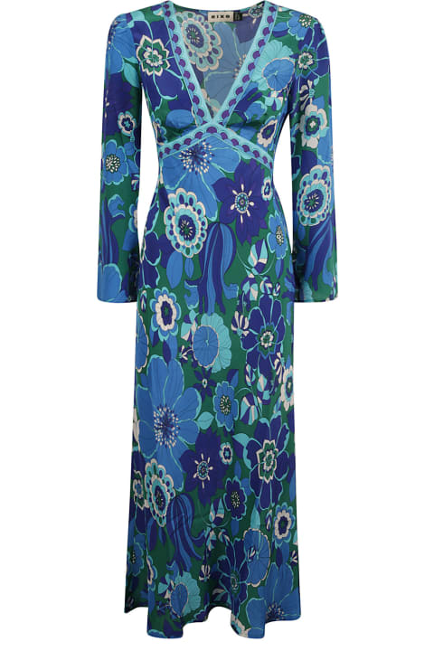 Fashion for Women RIXO V-neck Floral Print Long Dress