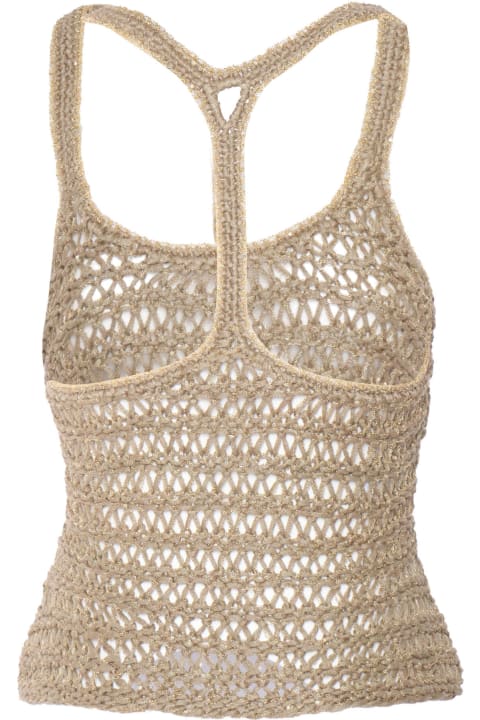 Fashion for Women Alberta Ferretti Gold Crochet Top