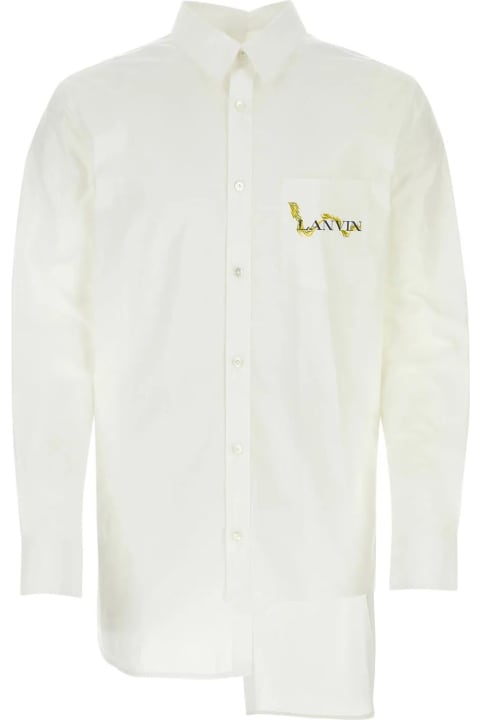 Shirts for Men Lanvin White Poplin Shirt