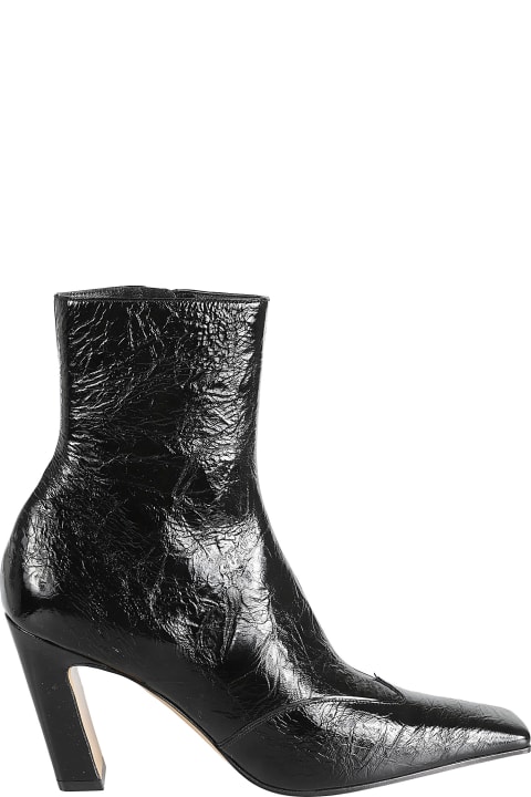 Khaite Boots for Women Khaite Side Zipped Block Heel Ankle Boots