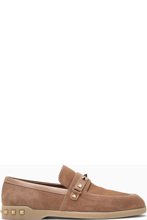 Flat Shoes for Women Valentino Garavani Camel-coloured Leather Leisure Flows Moccasin