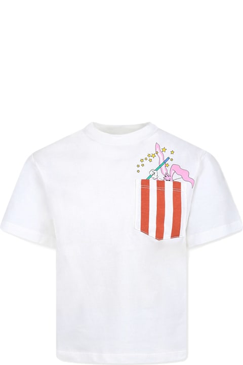 أدوات منزلية Stella McCartney Kids White T-shirt For Boy With Rabbit
