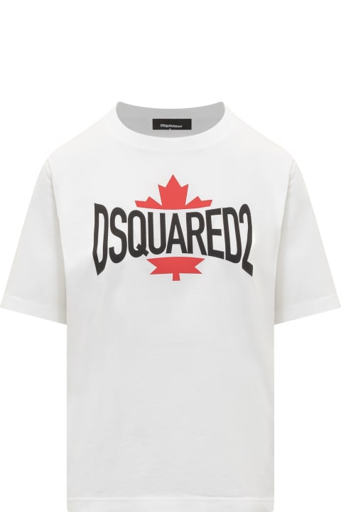 Dsquared2 Topwear for Women Dsquared2 Short Sleeve Printed Cotton T-shirt