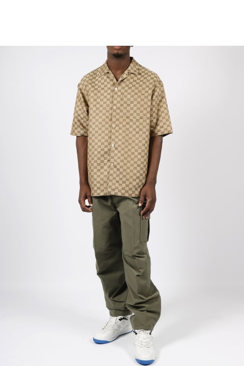 Gucci for Men Gucci Green 'cargo' Pants With Branded Details In Supreme Fabric In Cotton Man