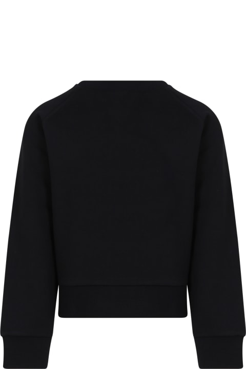 Sweaters & Sweatshirts for Girls Moncler Black Sweatshirt For Girl With Crystal Logo