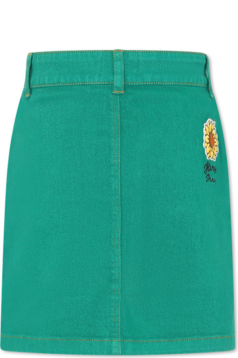 Kenzo Kids for Girls Kenzo Kids Green Skirt For Girl With Logo