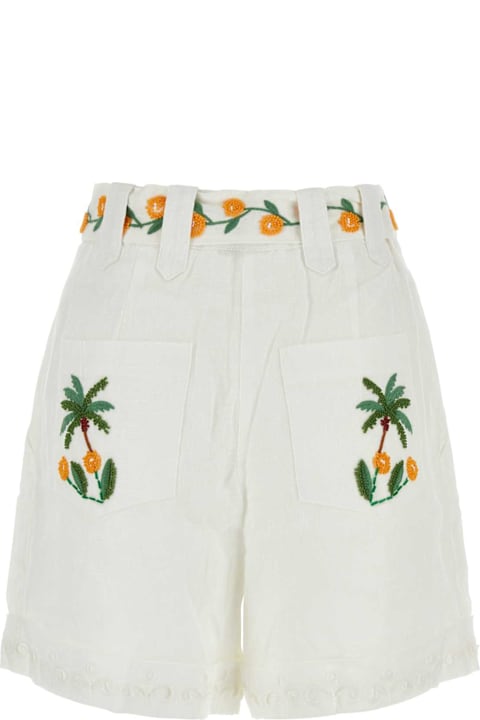 Homeware Farm Rio White Linen Tree Macaw Shorts
