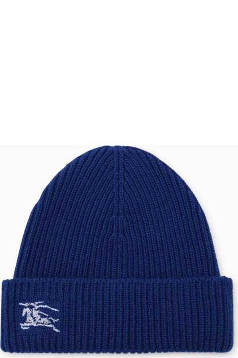 Homeware Burberry Blue Cashmere Cap With Logo