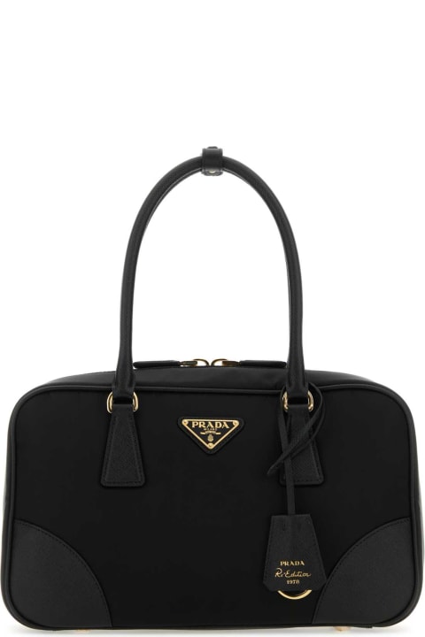 Prada for Women Prada Black Canvas Medium Re-edition 1978 Handbag