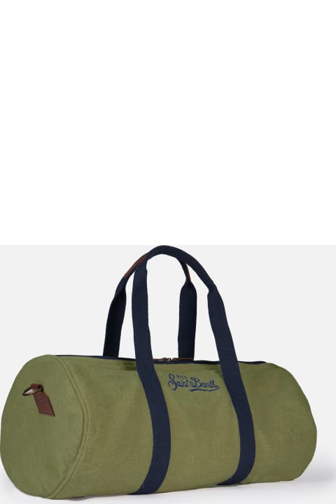 Homeware MC2 Saint Barth Green Linen Travel Duffle Bag Jetleg